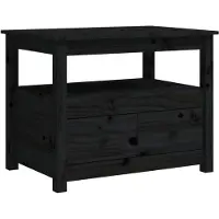 vidaXL Table basse noire 71x49x55 cm pin massif