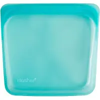 Stasher , Sac Alimentaire en Silicone Réutilisable, Format Sandwich, Aqua, 15 fl oz (450 ml)