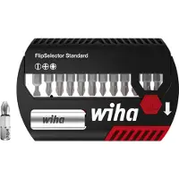 Wiha 39029 Coffret d'embouts FlipSelector Standard 25 mm - Fente, Phillips, Pozidriv 13 pcs 1/4"