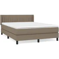 vidaXL Lit boxspring avec matelas Taupe 140x190 cm Tissu