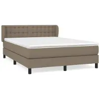 vidaXL Lit boxspring avec matelas Taupe 140x190 cm Tissu