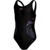 Speedo Plastisol Placement Muscleback Swimsuit Noir 5-6 Years Fille