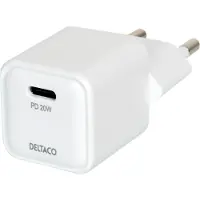 Deltaco USBC-AC150 chargeur universel blanc pour appareils mobiles Chargement rapide à l'intérieur