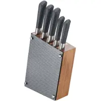 Michelino Set de couteaux Premium (6 pièces) avec bloc en bois - Pour les cuisiniers professionnels et amateurs