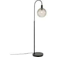 QAZQA Lampadaire design noir avec verre fumé - Chico