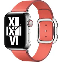 Apple Watch 38/40 mm Bracelet de Montre Moderne Cuir Rose Agrume - Large