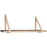 House Nordic Etagère Forno en bois naturel avec sangles en cuir