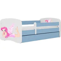 Kocot Kids Lit de fée bleu Babydreams à oreilles avec un tiroir matelas 140/70