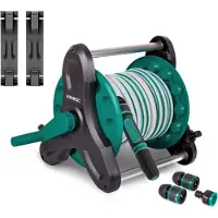 Vonroc Dévidoir avec tuyau 15m | Raccords de tuyau et de robinet incl.