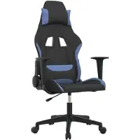 vidaXL Chaise de jeu noir et bleu tissu