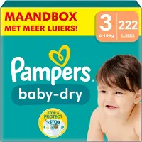 Pampers Baby-Dry Pack 1 Mois, Taille 3, 222 couches