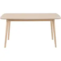 Fonq Naila Table de salle à manger 80 x 150 cm, finition chêne blanc délavé.