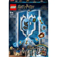 LEGO 76411 Harry Potter bannière de la maison Serdaigle, blason de Poudlard, jouet salle commune du château ou présentoir mural avec figurine de Luna Lovegood, jouet de voyage à collectionner