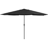 vidaXL Parasol avec mât métallique 390 cm noir