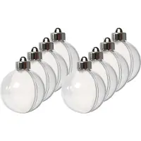 Merkloos Deco Ballen Transparant 6cm, 8pcs.