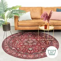 FRAAI Tapis rond vintage | Imagine Medallion Rouge | Ø 120cm | Rouge | Rond | Tapis