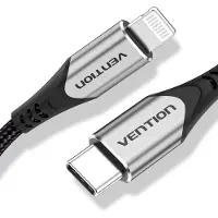 Vention Câble Usb-C 2.0 vers Lightning Tachf Mfi 3A 1M (Gris)