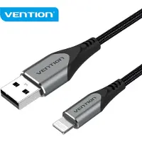 Vention Câble USB 2.0 Lightning LABHH/ USB mâle - Lightning mâle/ Jusqu'à 12W/ 480Mbps/ 2m/ Gris