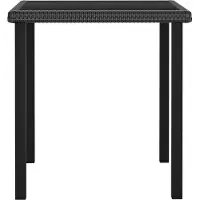 vidaXL Table à dîner de jardin Noir 70x70x73 cm Résine tressée