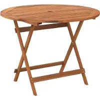 vidaXL Table Pliable De Jardin Ø 90x75 Cm Bois D'acacia Solide