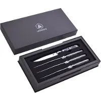 Laguiole Set Of 4 Steak Knives W/ Resin Handle, Couverts, Noir