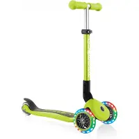 Globber JUNIOR FOLDABLE LIGHTS - Trottinette, 120/80 mm, ABEC 5, 3 roues, roues lumineuses LED, vert citron