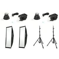 Nanlite FS200 Bi-color LED dual kit (avec pied et boîte à lumière)