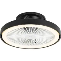 QAZQA Ventilateur de plafond intelligent noir avec LED et télécommande - Dave