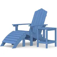vidaXL Chaise De Jardin Adirondack Repose-Pied Table Pehd Bleu Aqua