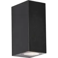 QAZQA Applique murale extérieure moderne en plastique noir 2 lumières - Baleno