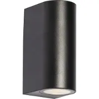 QAZQA Applique murale extérieure moderne en plastique noir ovale 2 lumières - Baleno