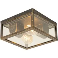 QAZQA Plafonnier vintage or antique IP44 2 lumières - Charlois