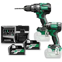 HiKOKI Pack d'outillage électroportatif , perceuse-visseuse, visseuse à choc, 18/36 volts 2,5 Ah, KC18DCWAZ