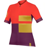 Endura Fs260 Print Short Sleeve Jersey Rouge,Violet XS Femme