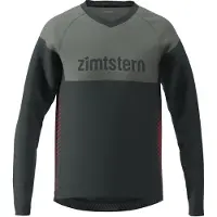 Zimtstern Bulletz Maillot à Manche Longues VTT Homme - Pirate Black/Gun Metal/Jester Red