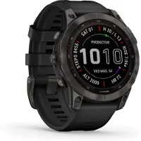 Garmin fenix 7 Sapphire Solar gris ardoise DLC titane/noir