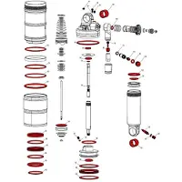 Rockshox Kit d'entretien d'amortisseur Full Monarch XX B1 Monarch XX B1 (2014-2015), multicolore (1 kit)