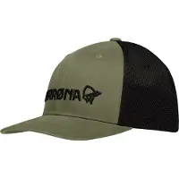 Norrøna - Casquette à visière courbée - /29 3D Mesh Flexfit Cap Olive Night/Caviar en Coton - Taille S/M - Kaki