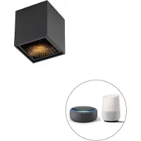 QAZQA Spot design intelligent noir avec WiFi GU10 - Qubo Honey