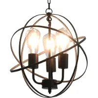 Kamome Vidaxl Hanging Lampe um 3xe27 schwarz