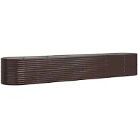 vidaXL Lit surélevé Acier revêtu par poudre 440x80x68 cm Marron