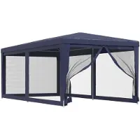 vidaXL Tente de réception avec 6 parois latérales en maille bleue 3x6 m HDPE