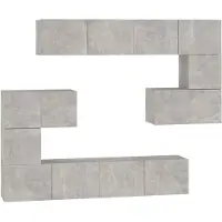 vidaXL Armoire TV murale gris béton Matériau dérivé du bois