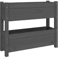 vidaXL Jardinière Gris 77x25x66 cm Bois massif de pin