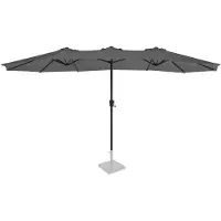 Vonroc Premium Parasol Iseo - 460x270cm - Parasol double - Durable - Toile résistante aux UV - Gris - Housse de protection incluse