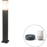 QAZQA Lampadaire d'extérieur intelligent gris foncé 80 cm avec Wifi P45 - Malios
