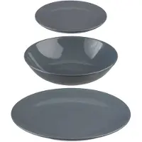 Secret De Gourmet Service De Table Gris 18 Pièces Design Moderne, Complet Pour 6 Personnes - Secret Of Gourmet