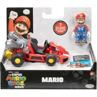 Sherwood Mario Super Movie With Kart Figure Argenté