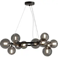 Maytoni Suspension, métal verre, noir fumé, D 67 cm