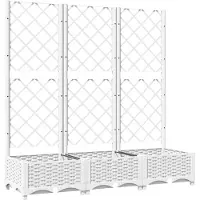 vidaXL Jardinière Avec Treillis Blanc 120x40x121,5 Cm Pp